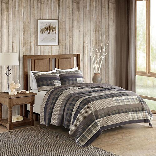 Woolrich 3piece Winter Plains Plaid Quilt Set