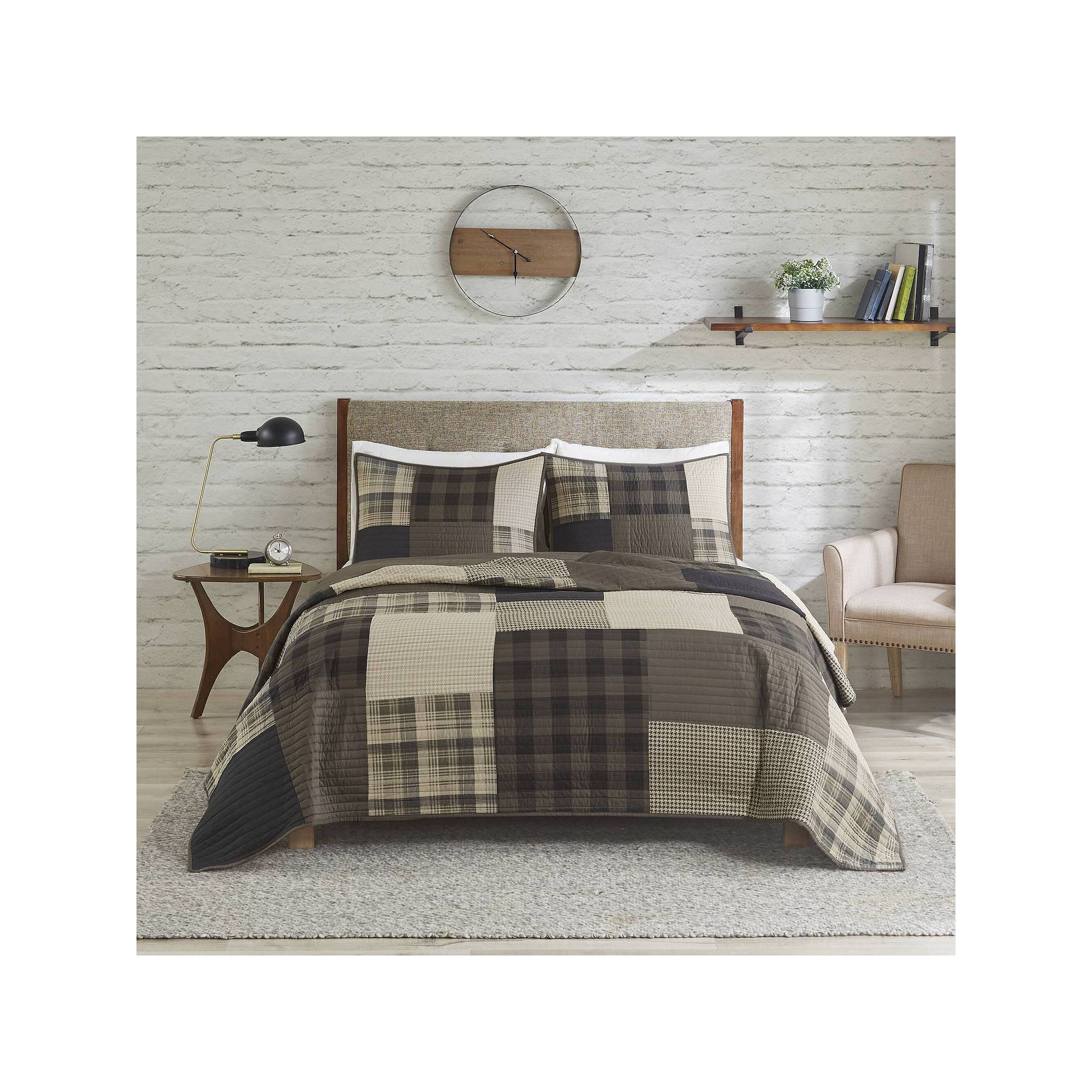 Woolrich 3-piece Winter Hills Plaid Cotton Quilt Set with Shams