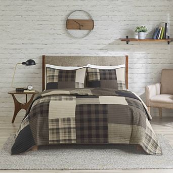 Woolrich 3 pc Winter Hills Plaid Cotton Quilt Set with Shams
