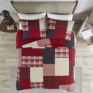Woolrich 3-piece Sunset Oversized Plaid Quilt Set with Shams