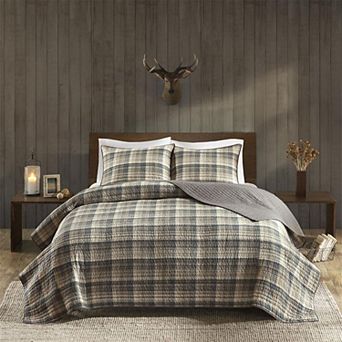 Woolrich 3 pc Tasha Plaid Cotton Quilt Set with Shams