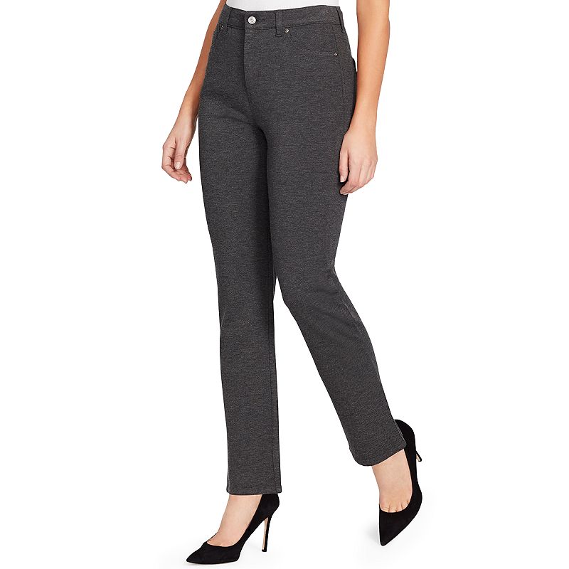 Petite Gloria Vanderbilt Amanda Slimming Tapered Ponte Pants, Women's, Size: 10P-Short, Light Grey