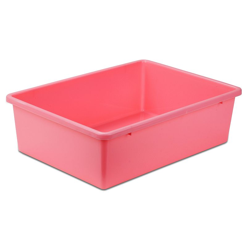 Honey-Can-Do Plastic Bin, Pink, Large