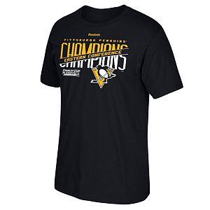 Men's Reebok Pittsburgh Penguins 2017 Conference Champions Split Roster Tee