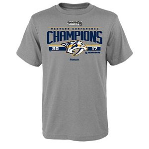 Boys 8-20 Reebok Nashville Predators 2017 Conference Champions Locker Room Tee
