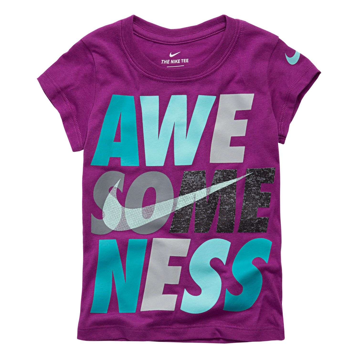 teal and purple nike shirt