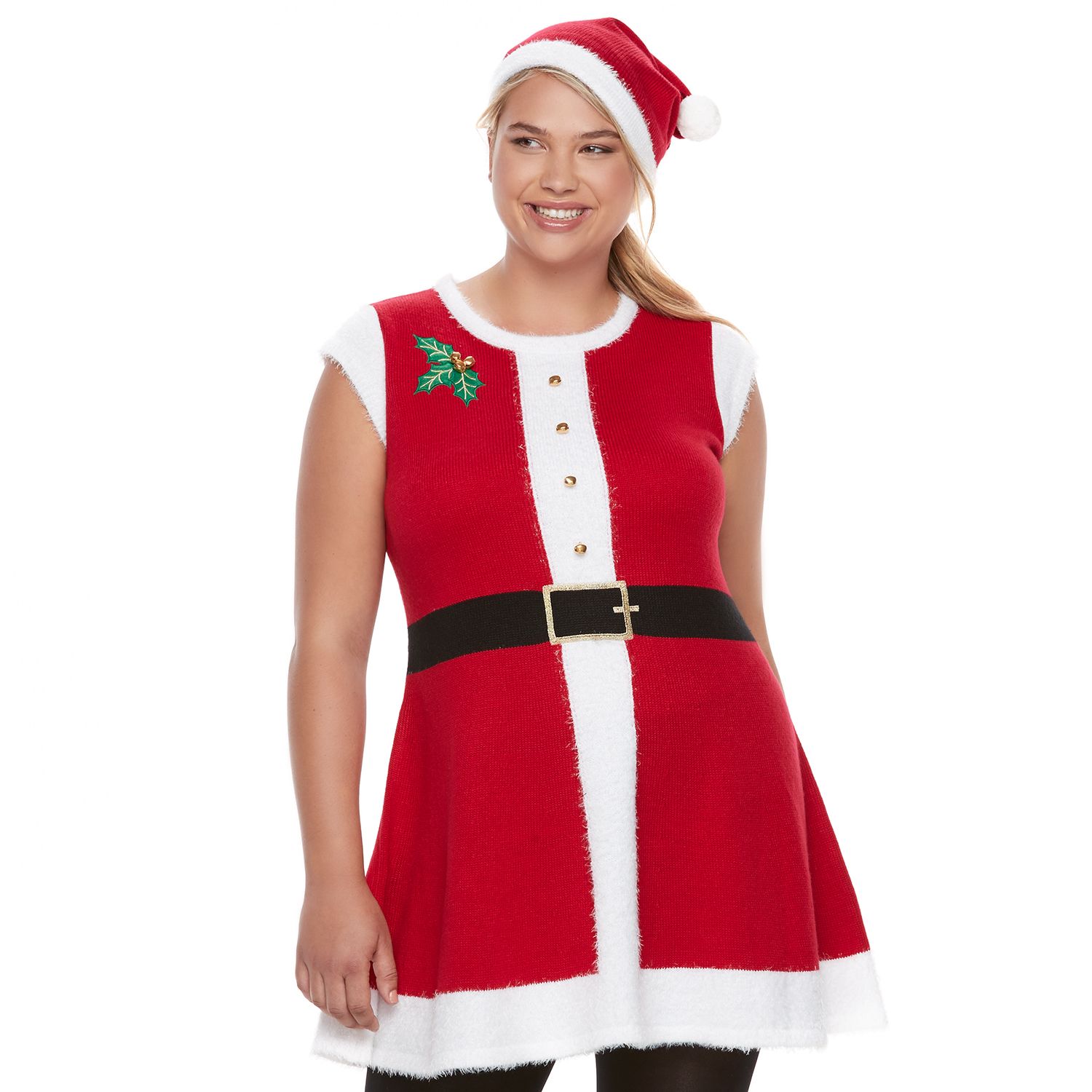 mrs claus sweater dress