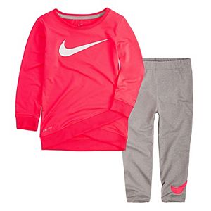 Toddler Girl Nike Dri-FIT Pink Tunic Top & Leggings Set