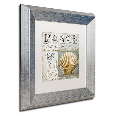Trademark Fine Art Beach Book I Silver Finish Framed Wall Art