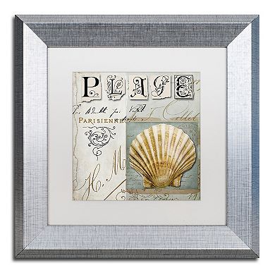 Trademark Fine Art Beach Book I Silver Finish Framed Wall Art