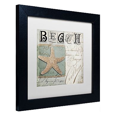 Trademark Fine Art Beach Book II Black Framed Wall Art