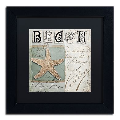 Trademark Fine Art Beach Book II Black Framed Wall Art