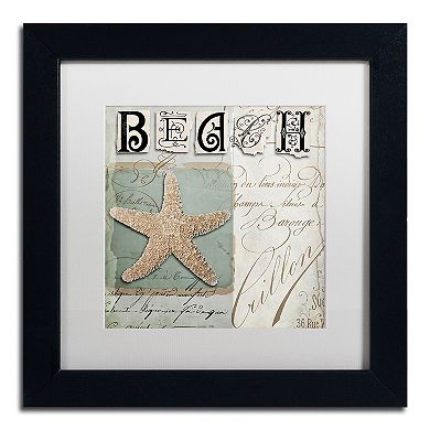 Trademark Fine Art Beach Book II Black Framed Wall Art