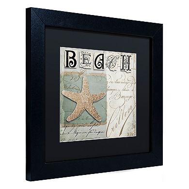Trademark Fine Art Beach Book II Black Framed Wall Art
