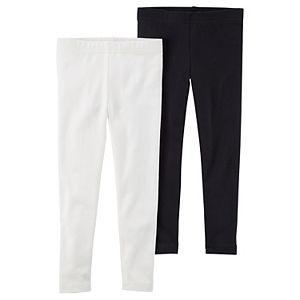Baby Girl Carter's 2-pk. Black & White Solid Leggings