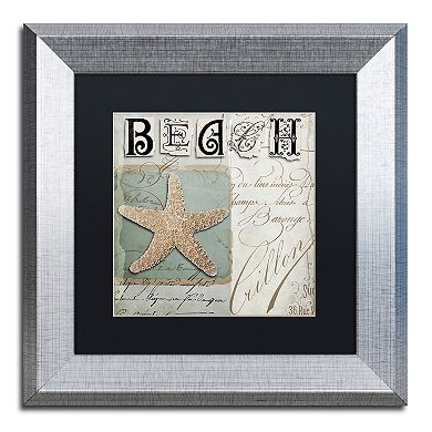 Trademark Fine Art Beach Book II Silver Finish Framed Wall Art