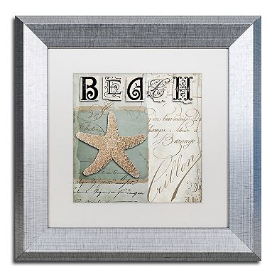 Trademark Fine Art Beach Book II Silver Finish Framed Wall Art