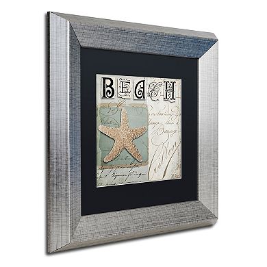 Trademark Fine Art Beach Book II Silver Finish Framed Wall Art
