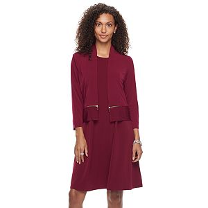 Women's Nina Leonard Zip Open-Front Cardigan
