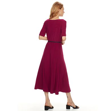 Women's Nina Leonard Solid Midi Dress