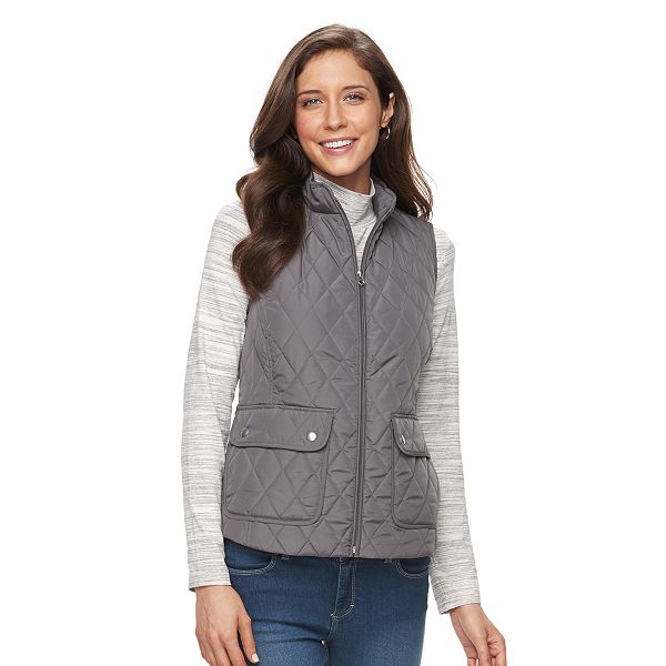 Women's Croft & Barrow® Zip-Up Quilted Vest