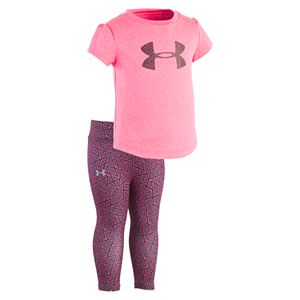 Baby Girl Under Armour Chain Grid Big Logo Tee & Leggings Set