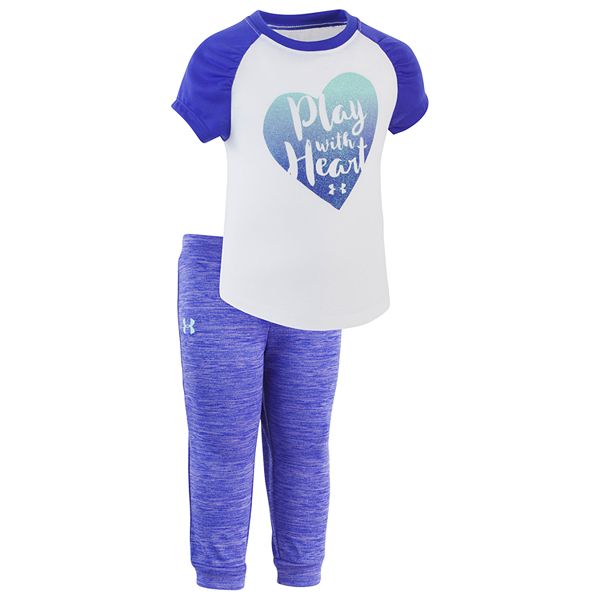 Baby Girl Under Armour "Play With Heart" Tee & Jogger Pants Set