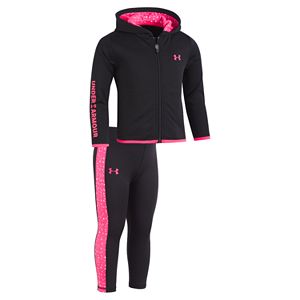 Baby Girl Under Armour Fleece Hoodie & Dot Leggings Set