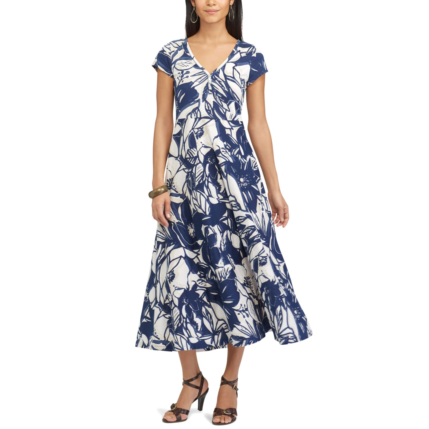 chaps floral midi dress