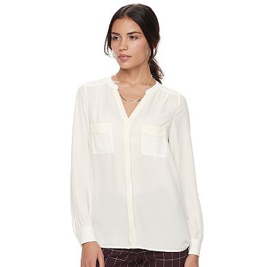 Women's ELLE™ Lace Trim Blouse