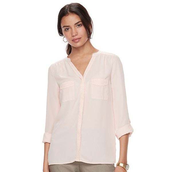 Women's ELLE™ Lace Trim Blouse