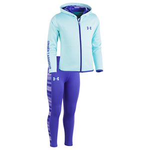 Baby Girl Under Armour Fleece Hoodie & Striped Leggings Set