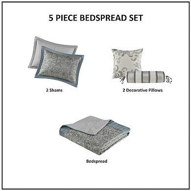 Madison Park 5-piece Whitman Jacquard Bedspread Set