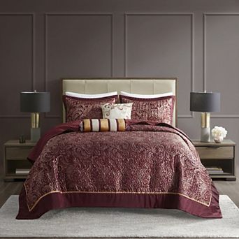 Madison Park Whitman 5 pc Jacquard Bedspread Set