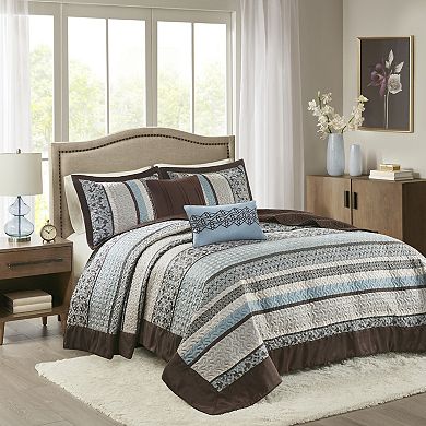 Madison Park 5-Piece Reversible Jacquard Bedspread Set