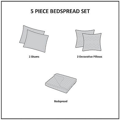 Madison Park 5-Piece Reversible Jacquard Bedspread Set