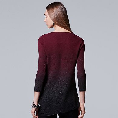 Women's Simply Vera Vera Wang Ombre Asymmetrical Crewneck Sweater