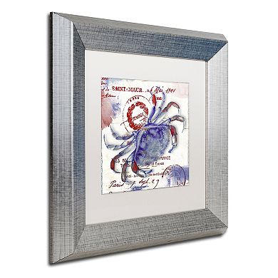 Trademark Fine Art Oceania I Silver Finish Framed Wall Art