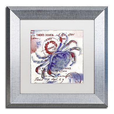Trademark Fine Art Oceania I Silver Finish Framed Wall Art