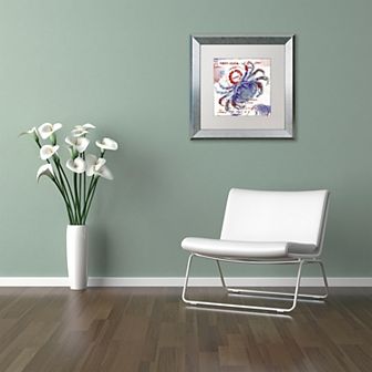 Trademark Fine Art Oceania I Silver Finish Framed Wall Art