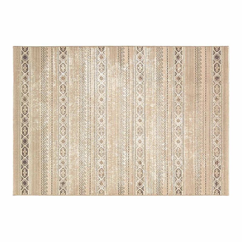 Couristan Marina Malta Striped Rug, Beige, 8X11 Ft