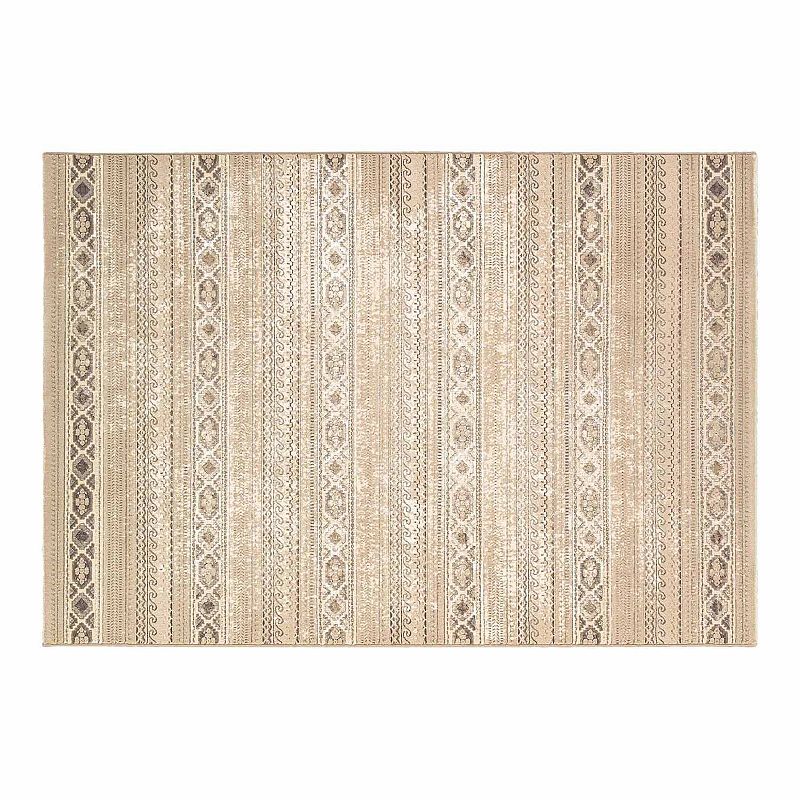 Couristan Marina Malta Striped Rug, Beig/Green, 6.5X9.5 Ft