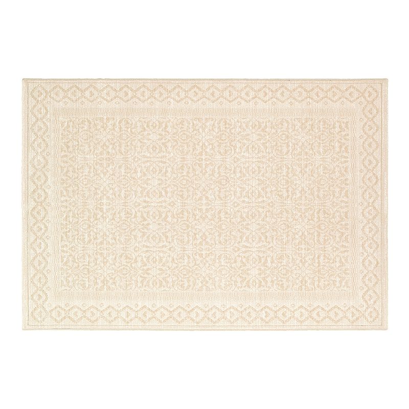 Couristan Marina Ibiza Framed Floral Rug, Beige, 8X11 Ft