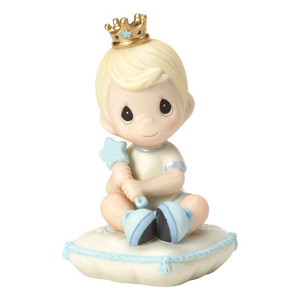 $ New PRECIOUS MOMENTS Figurine LIL' PRINCE Baby Boy Statue CROWN INFANT NEWBORN 