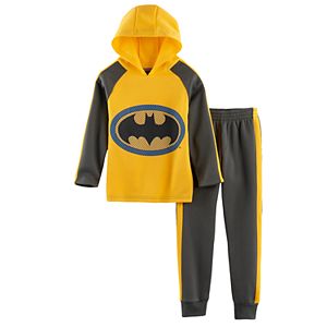 Boys 4-7 DC Comics Batman Lattice Mesh Logo Hoodie & Pants Set