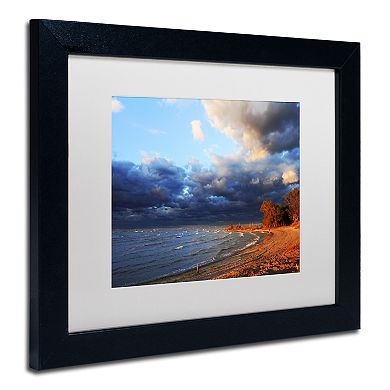 Trademark Fine Art Lake Erie Autumn Black Framed Wall Art