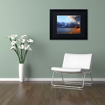Trademark Fine Art Lake Erie Autumn Black Framed Wall Art