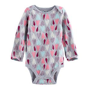 Baby Girl Jumping Beans® Glitter Patterned Slubbed Bodysuit
