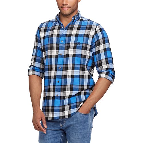 Men's Chaps Regular-Fit Plaid Flannel Performance Button-Down Shirt
