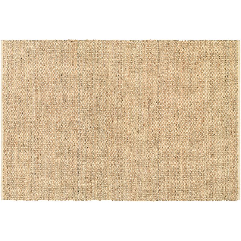 Couristan Nature's Elements Desert Striped Jute Blend Rug, Natural Camel, 4X6 Ft
